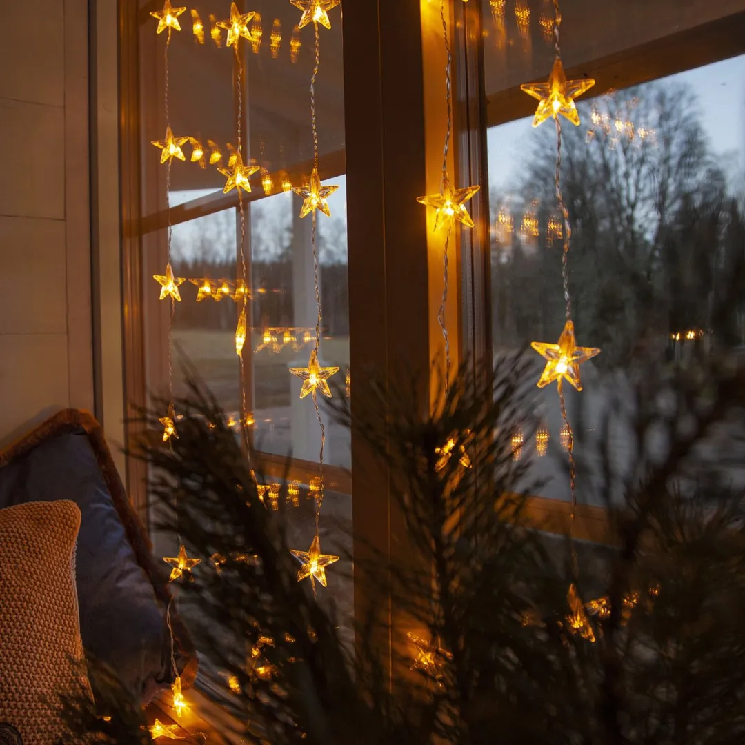 Star Trading LED-lichtgordijn Star Curtain 30 LED - Warm wit 120x90cm - afbeelding 6 van 6