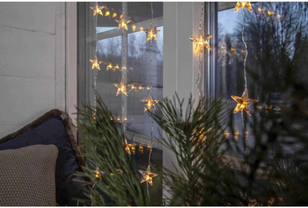 Star Trading LED-lichtgordijn Star Curtain 30 LED - Warm wit 120x90cm