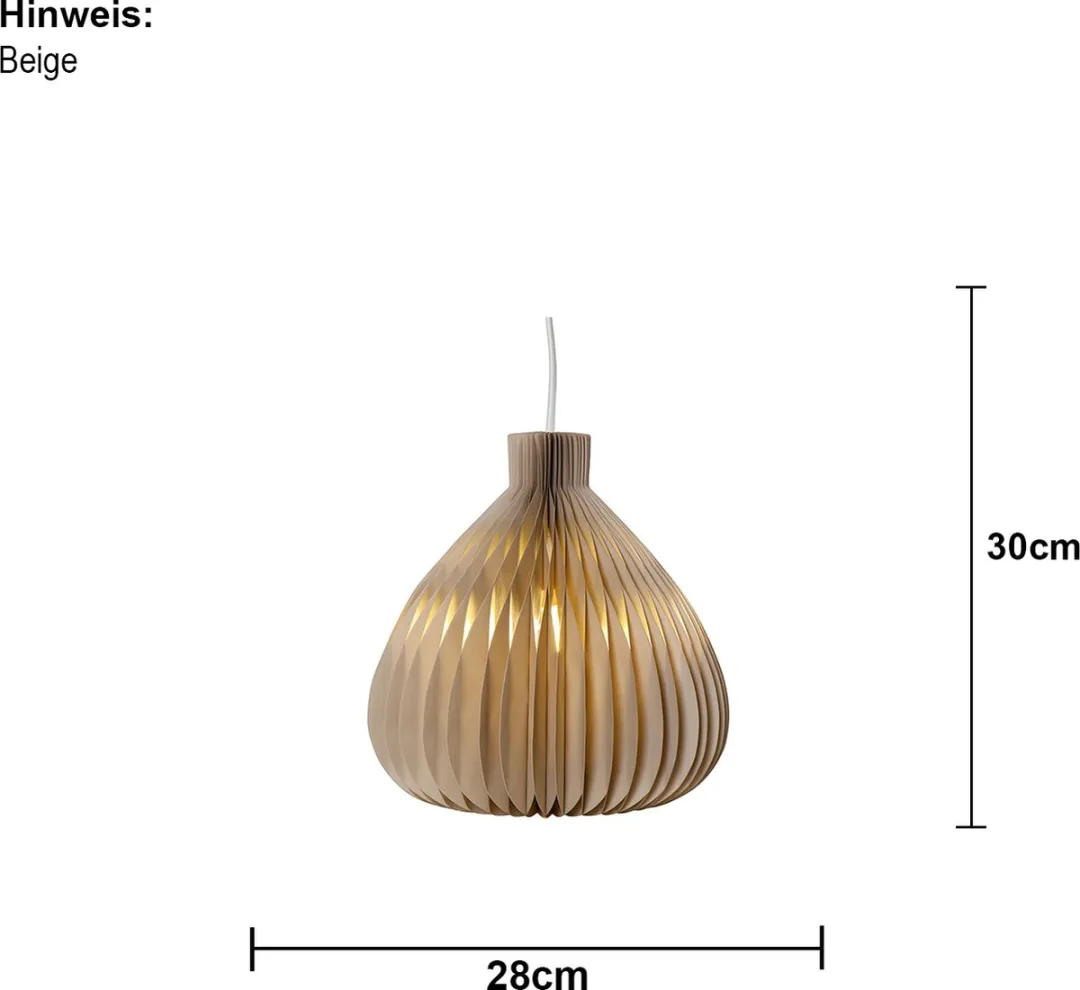 Star Trading Honingraat Lampenkap Beige - Opvouwbaar E14 28cm