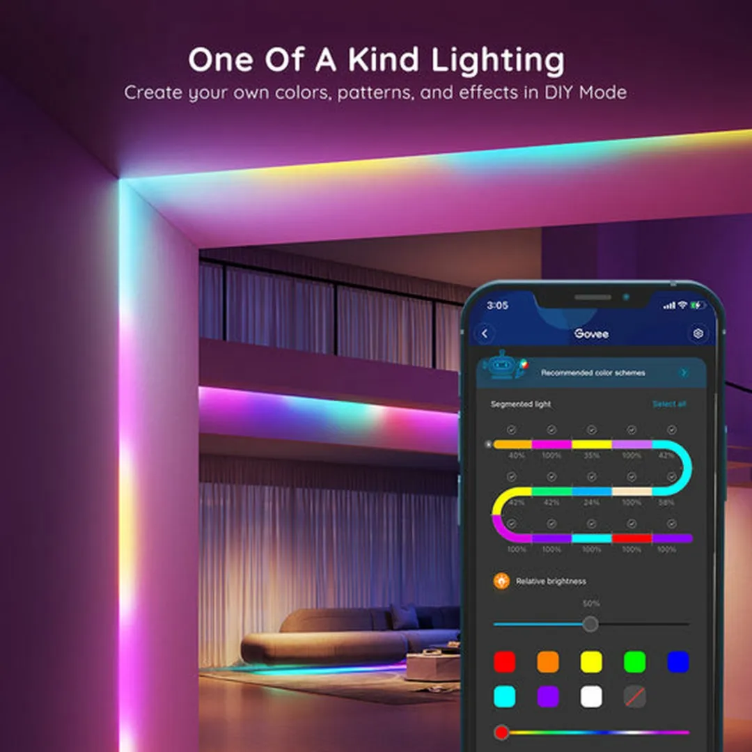 Govee Slimme RGBIC LED Strip 5m - Wit