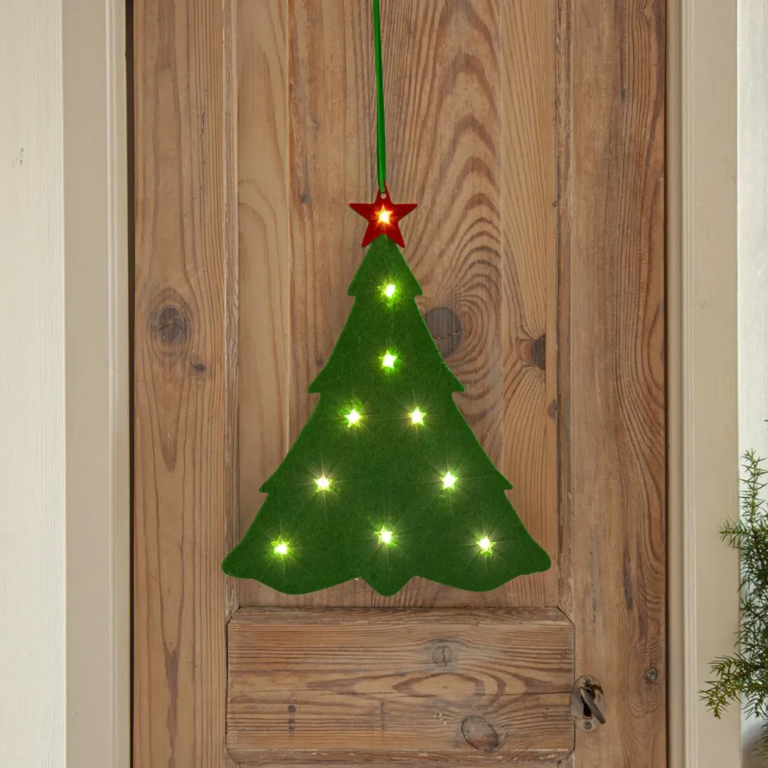 Star Trading Merry Kerstboom Vilt 10 LED - Warm Wit - Groen - 30 cm