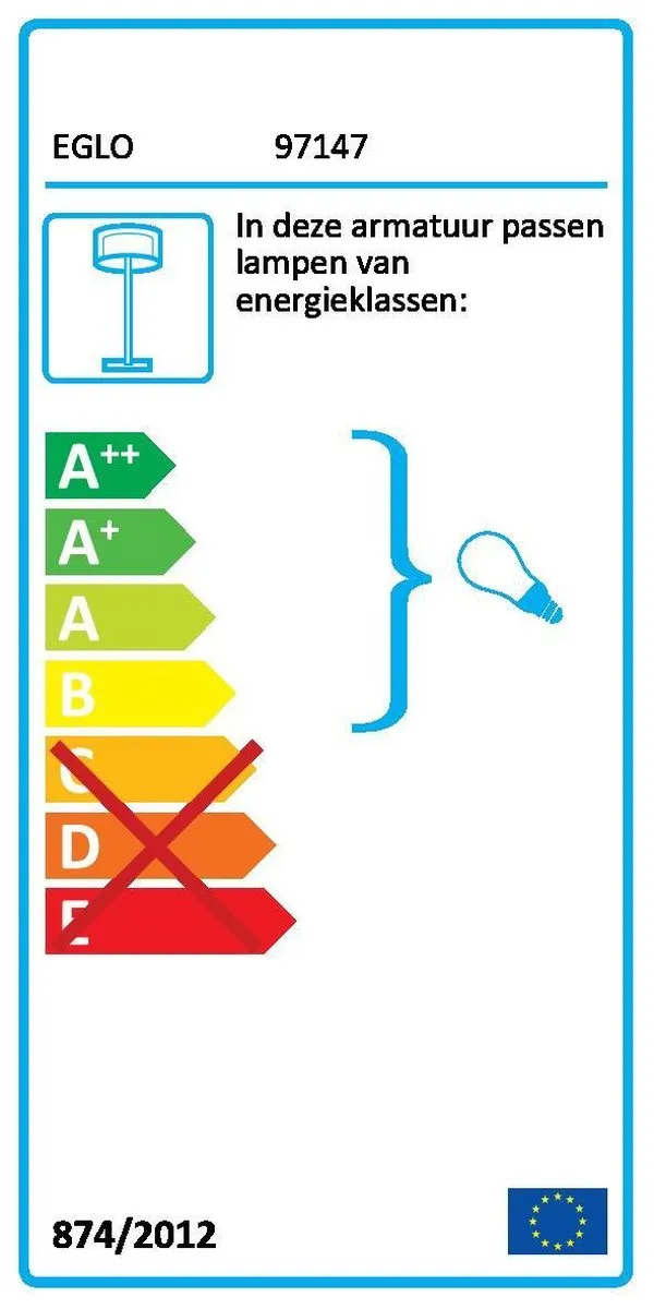 Eglo Caldiero Vloerlamp - Antraciet/Wit