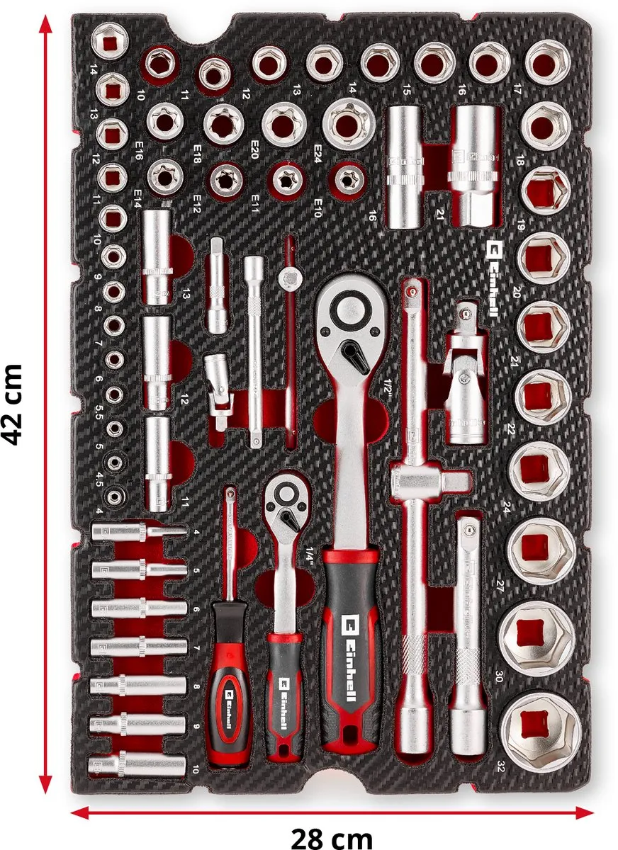 Einhell Stecknuss & Ratschen-Set 60-delig