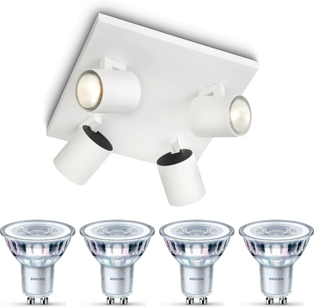 Philips Runner Opbouwspot 4x GU10 Warmwit - 4.6W