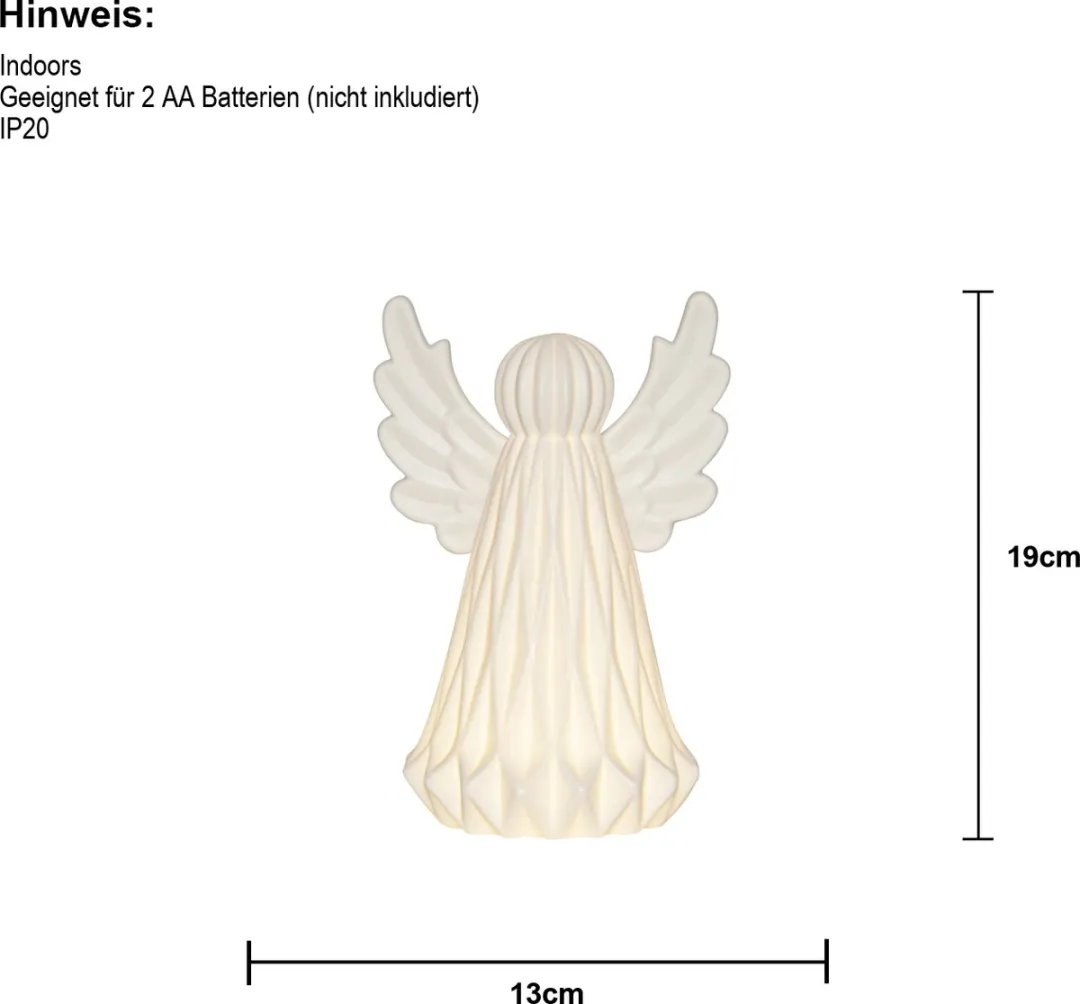 Star Trading Lichtgevende Engel Vinter Kerstlampje - Warm wit - 19cm - afbeelding 6 van 6
