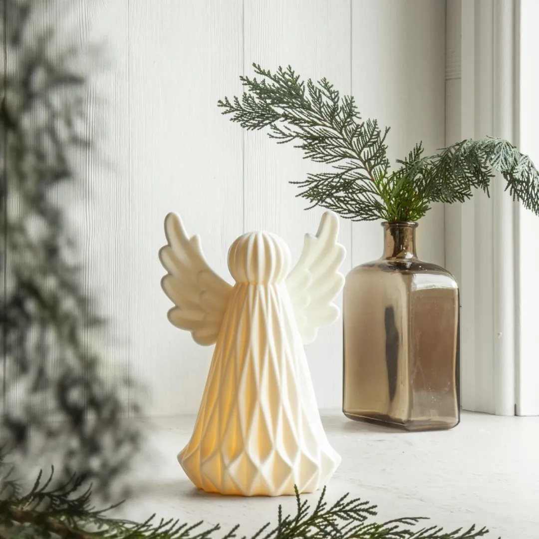 Star Trading Lichtgevende Engel Vinter Kerstlampje - Warm wit - 19cm - afbeelding 4 van 6