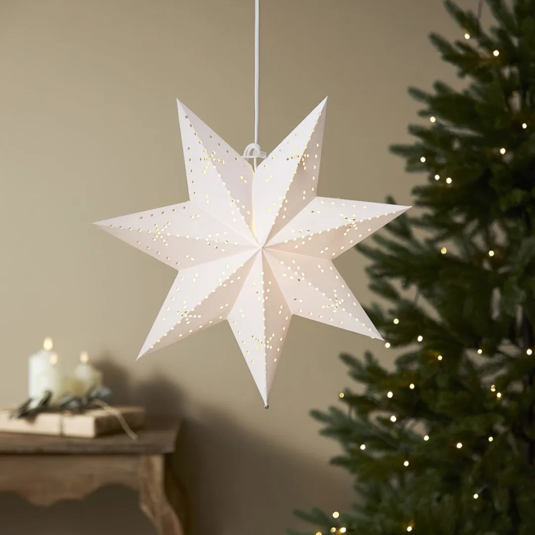 Star Trading White Paper Star Classic 7-puntig E14 Ø45cm