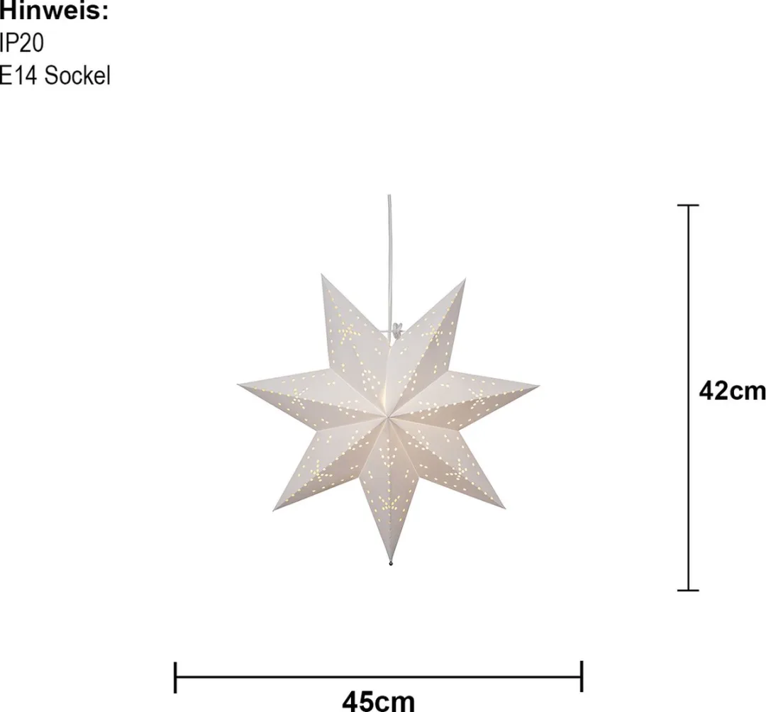 Star Trading White Paper Star Classic 7-puntig E14 Ø45cm