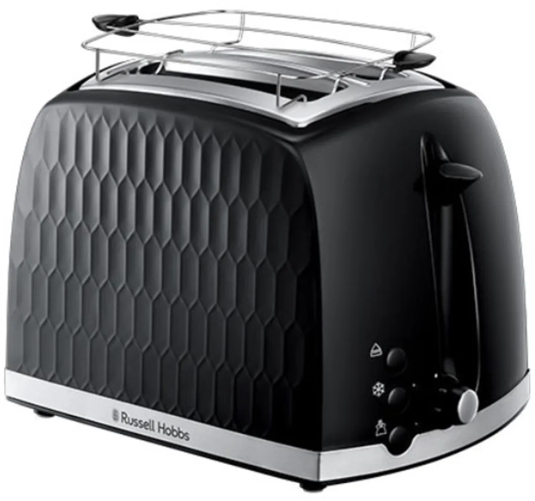 Russell Hobbs Honeycomb 2 Slice Toaster 850W - Zwart - afbeelding 5 van 6
