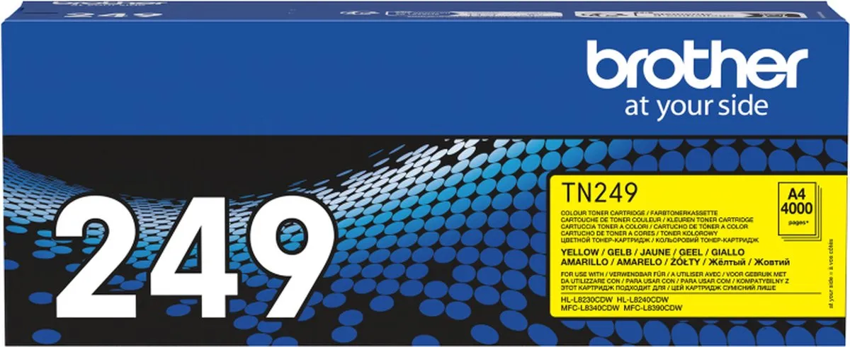 Brother TN249Y Toner - Geel - 4.000 Pagina's