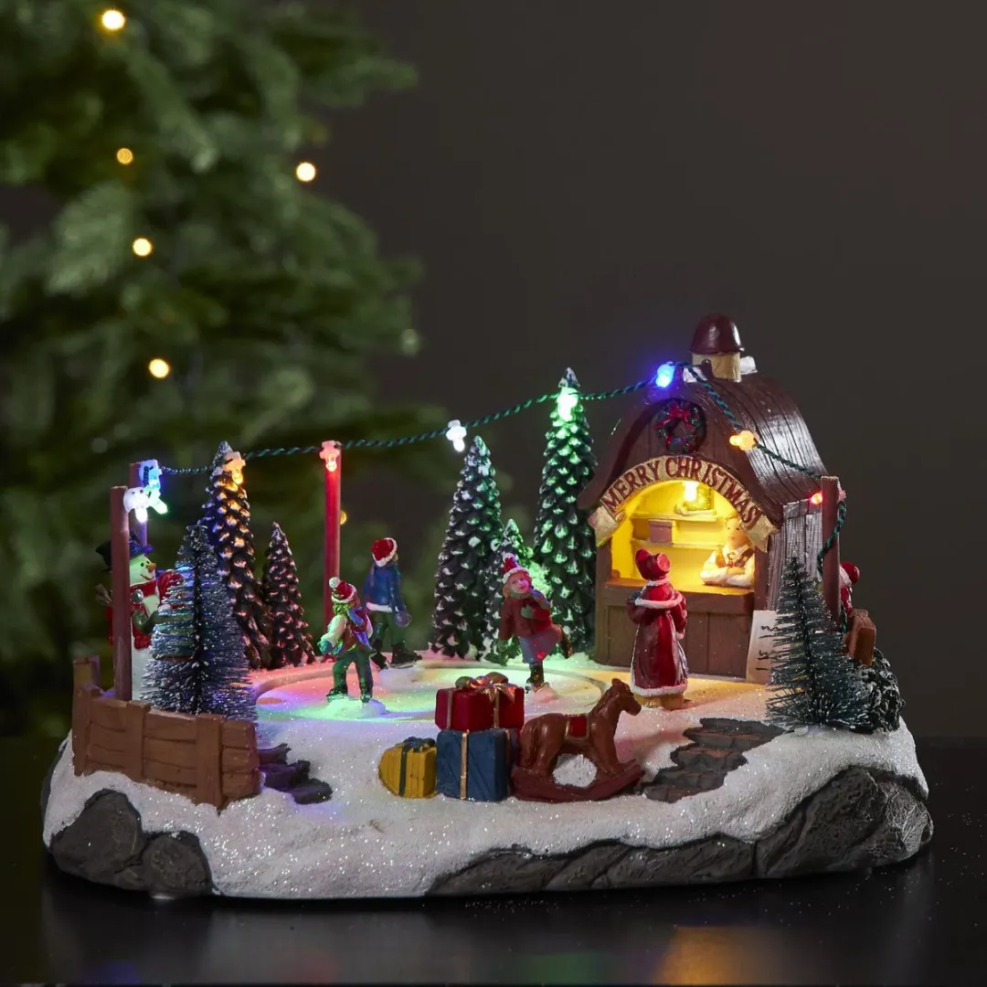 Star Trading LED Kerstscène Iceville Muziekdoos - 27x15cm