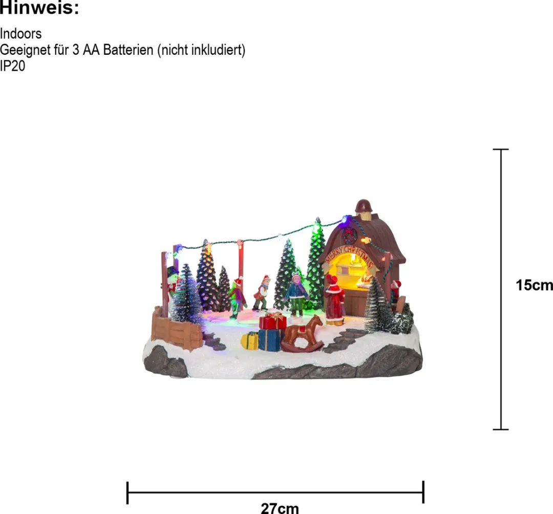 Star Trading LED Kerstscène Iceville Muziekdoos - 27x15cm