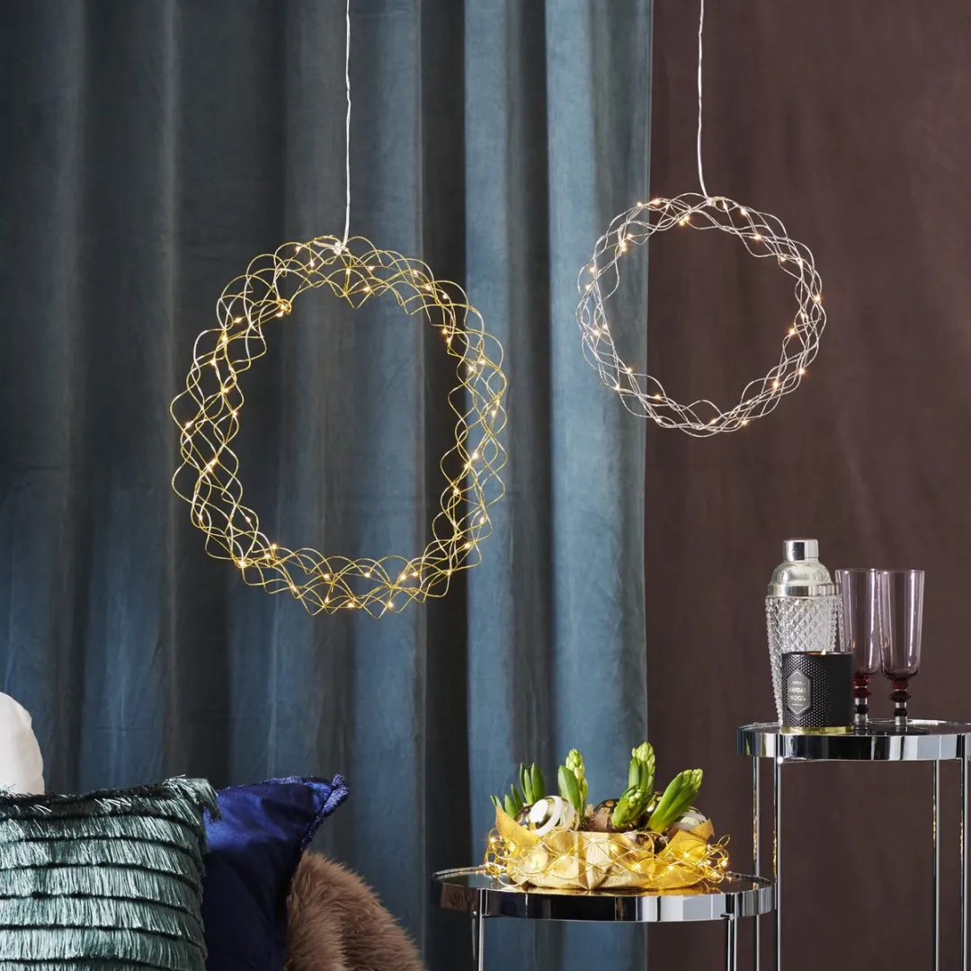 Star Trading Moderne LED Krans Curly - 30 LED Chroom Ø30cm