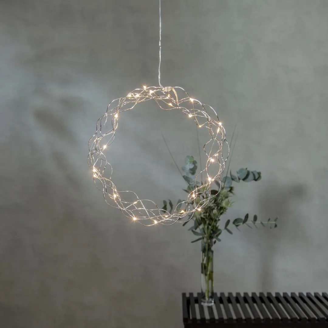 Star Trading Moderne LED Krans Curly - 30 LED Chroom Ø30cm