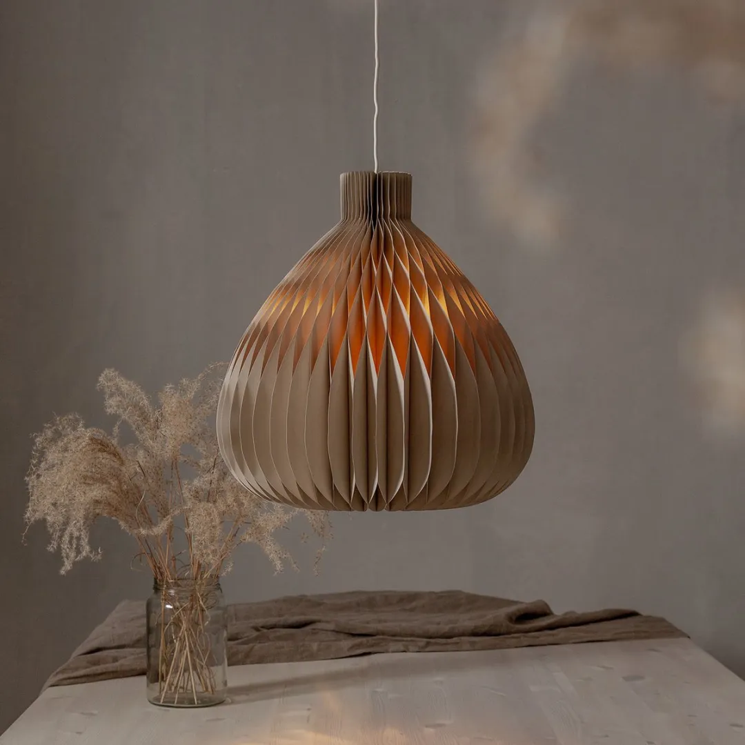 Star Trading Honingraat Lampenkap Beige - E14 38cm - afbeelding 6 van 6
