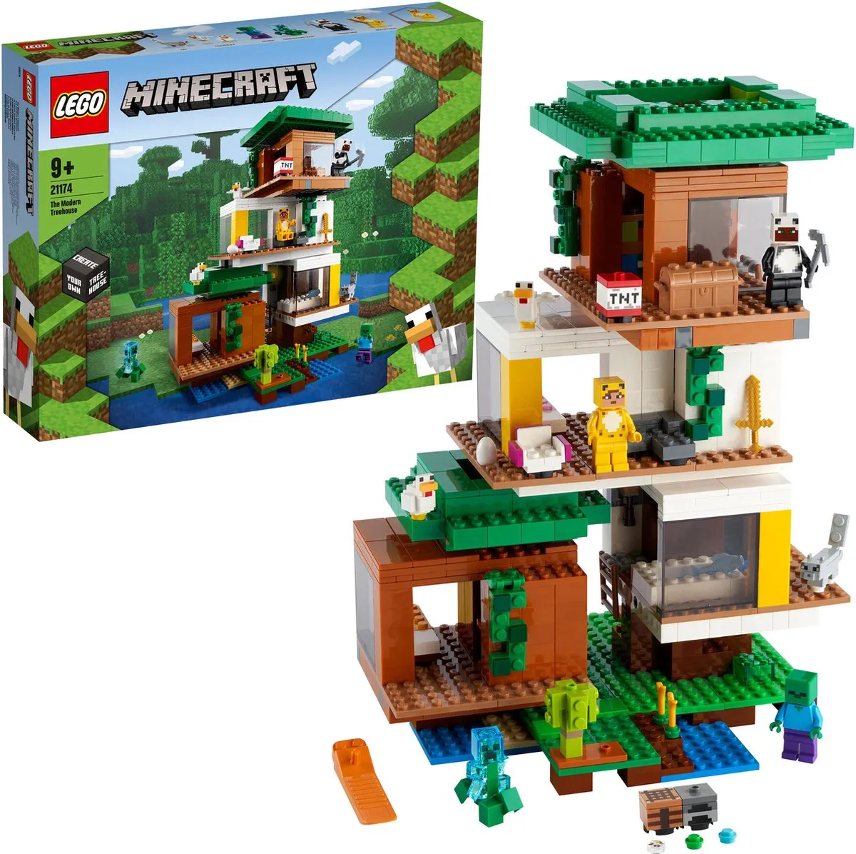 LEGO Minecraft De Moderne Boomhut 21174 - 909 Stukken