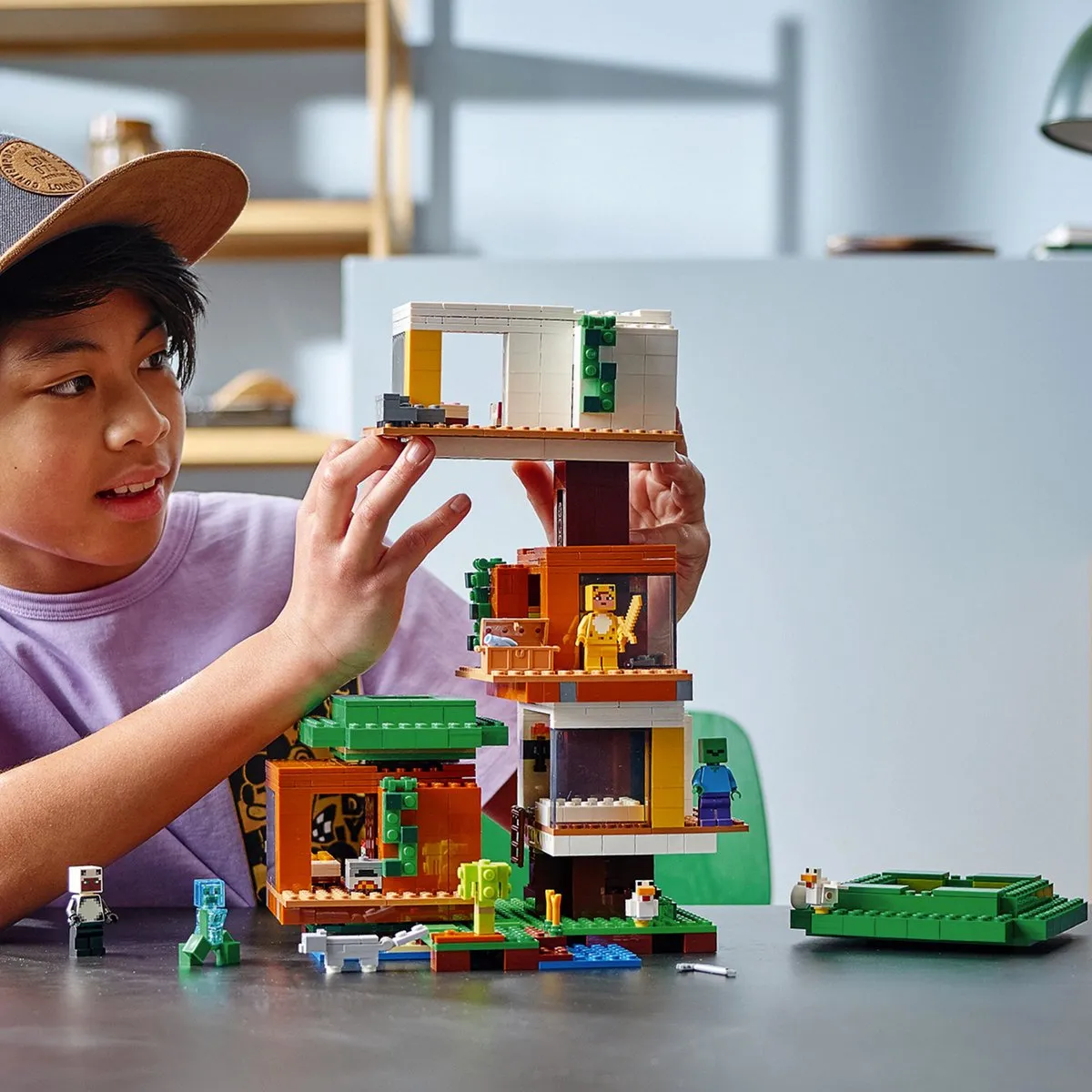 LEGO Minecraft De Moderne Boomhut 21174 - 909 Stukken