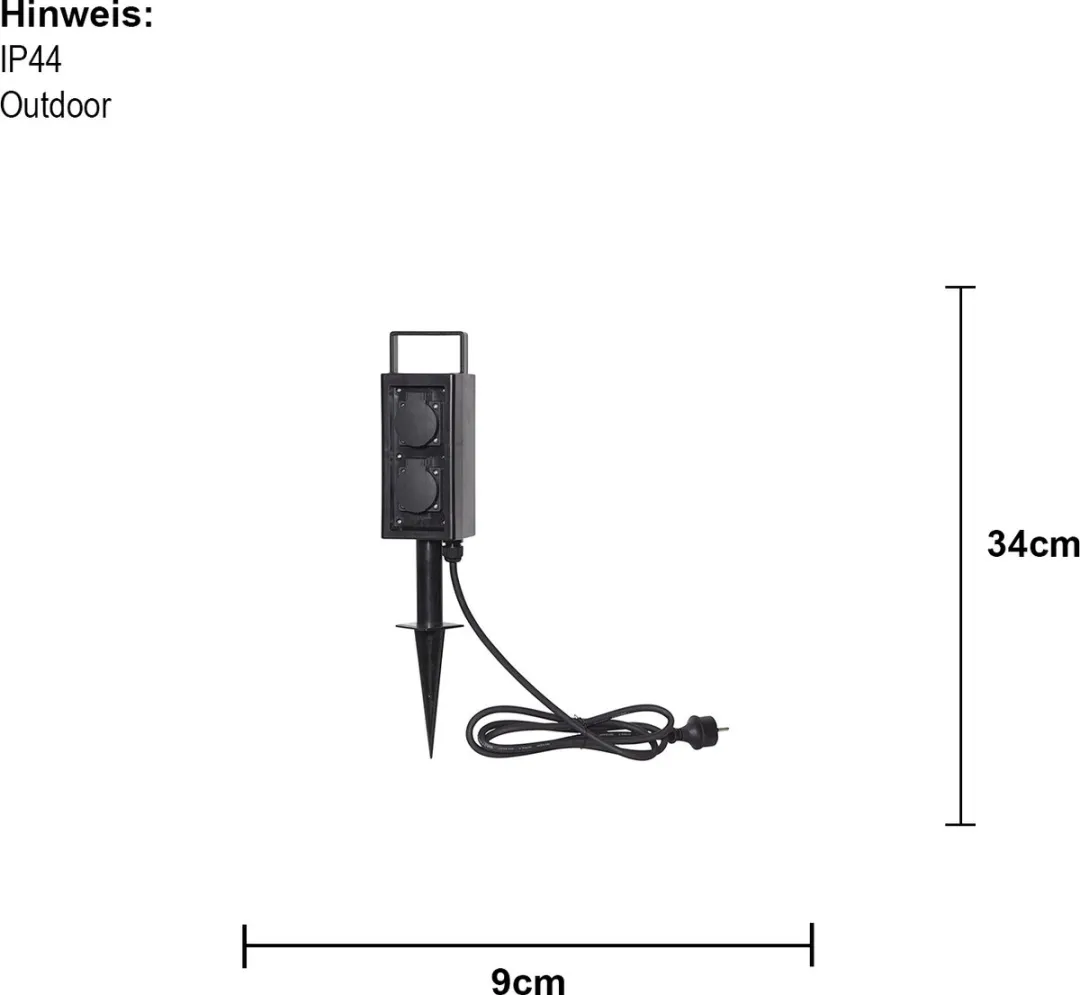 Star Trading Tuinstekker 4x IP44 - 2m Kabel