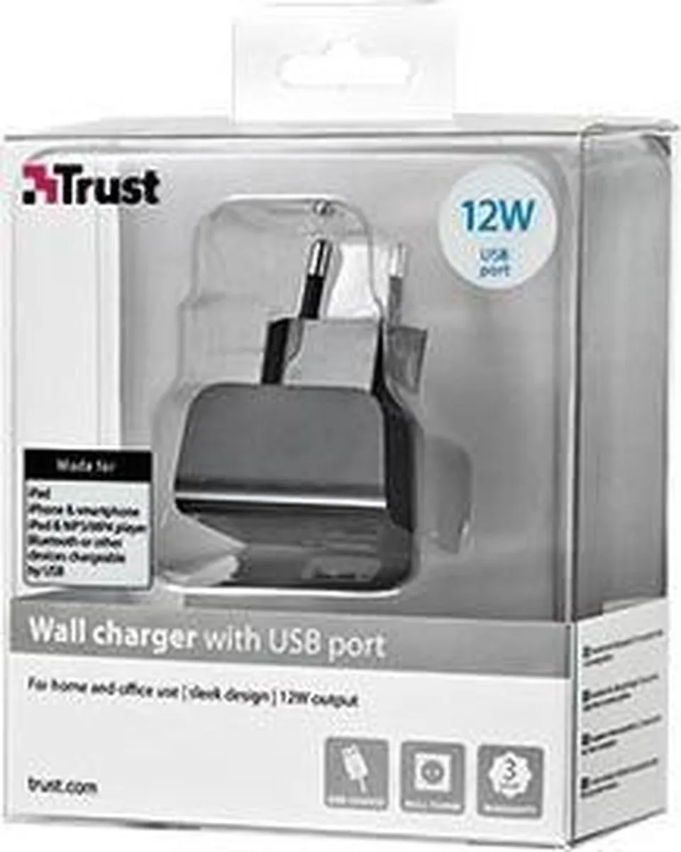 Trust 19159 Oplader USB - 12W - Zwart - afbeelding 6 van 6