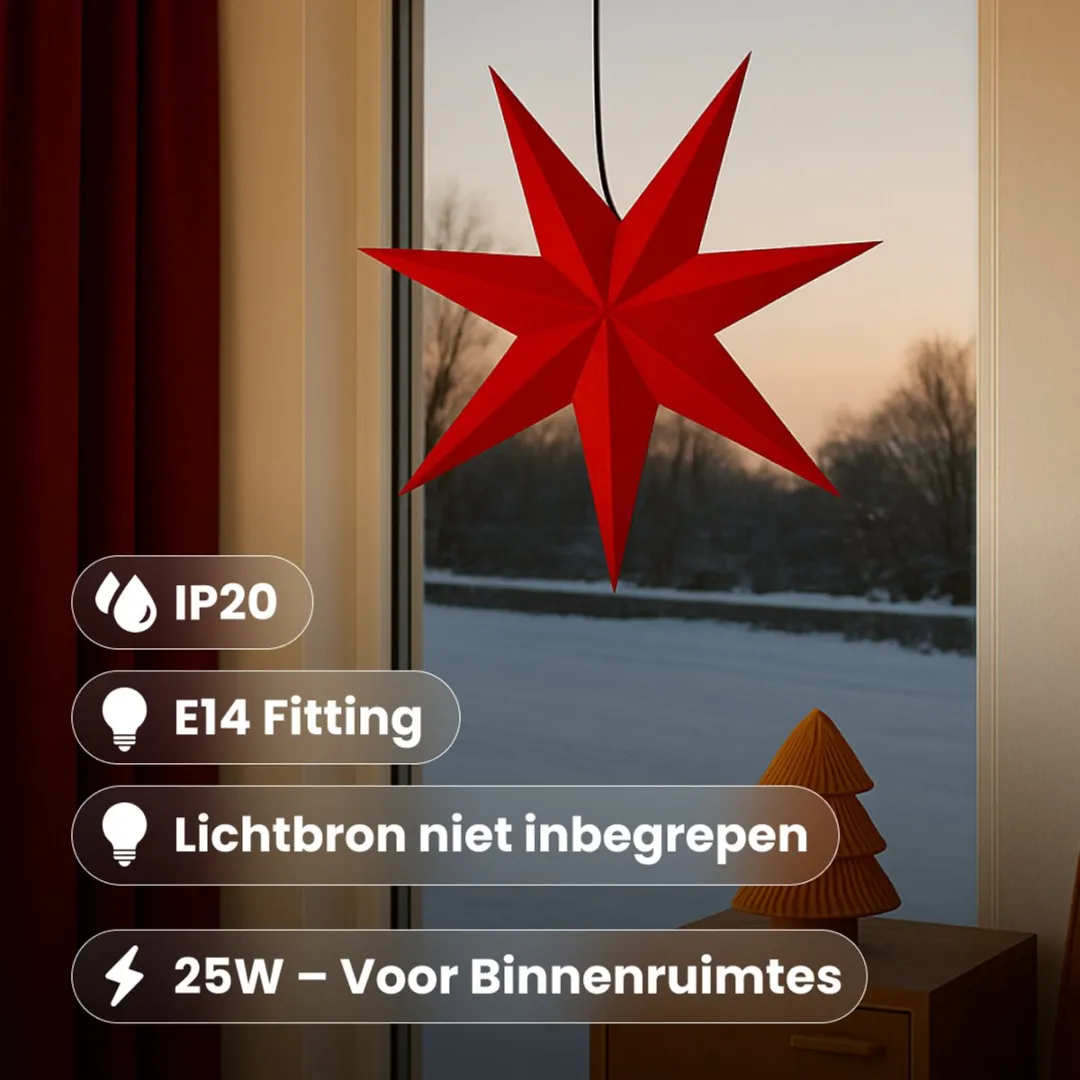 Star Trading Papierster Rozen 100cm - Rood