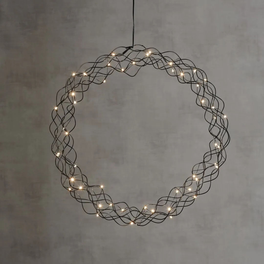 Star Trading Curly Raamkrans Metaal - 50 LED Warm Wit Ø45cm