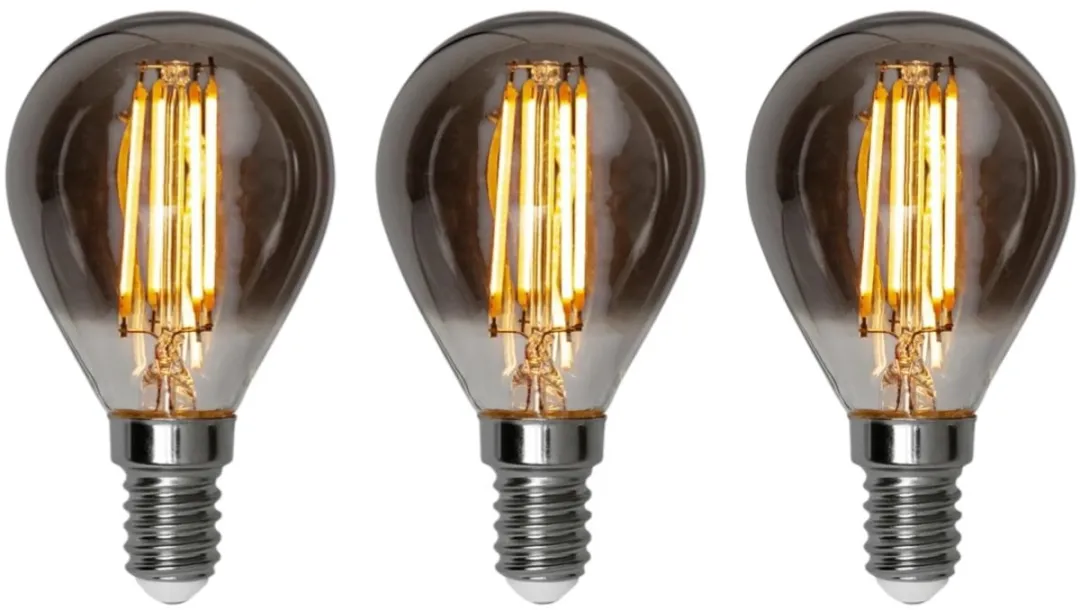 Star Trading Standaard Bol E14 2.9W Rookglas - 3 Stuks