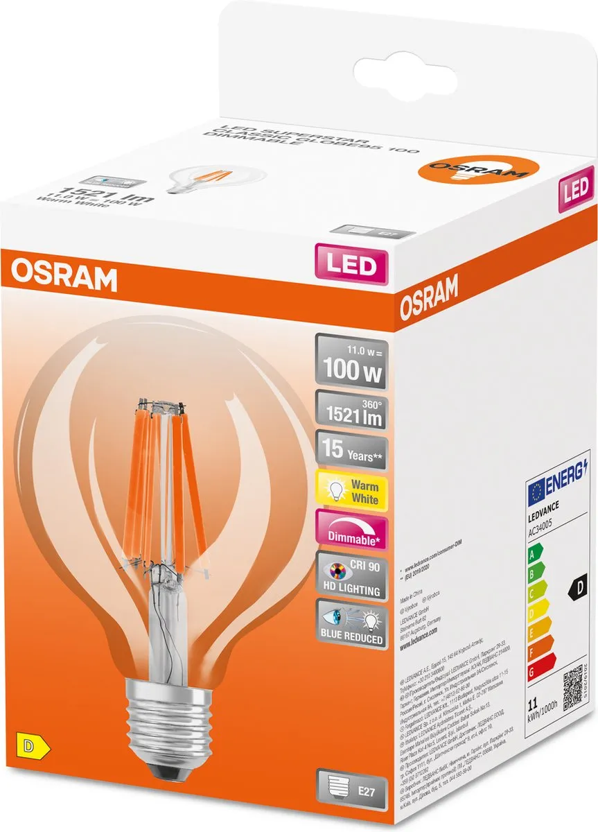 Osram Superstar LED E27 11W 1521 Lumen - Matglas Warm wit