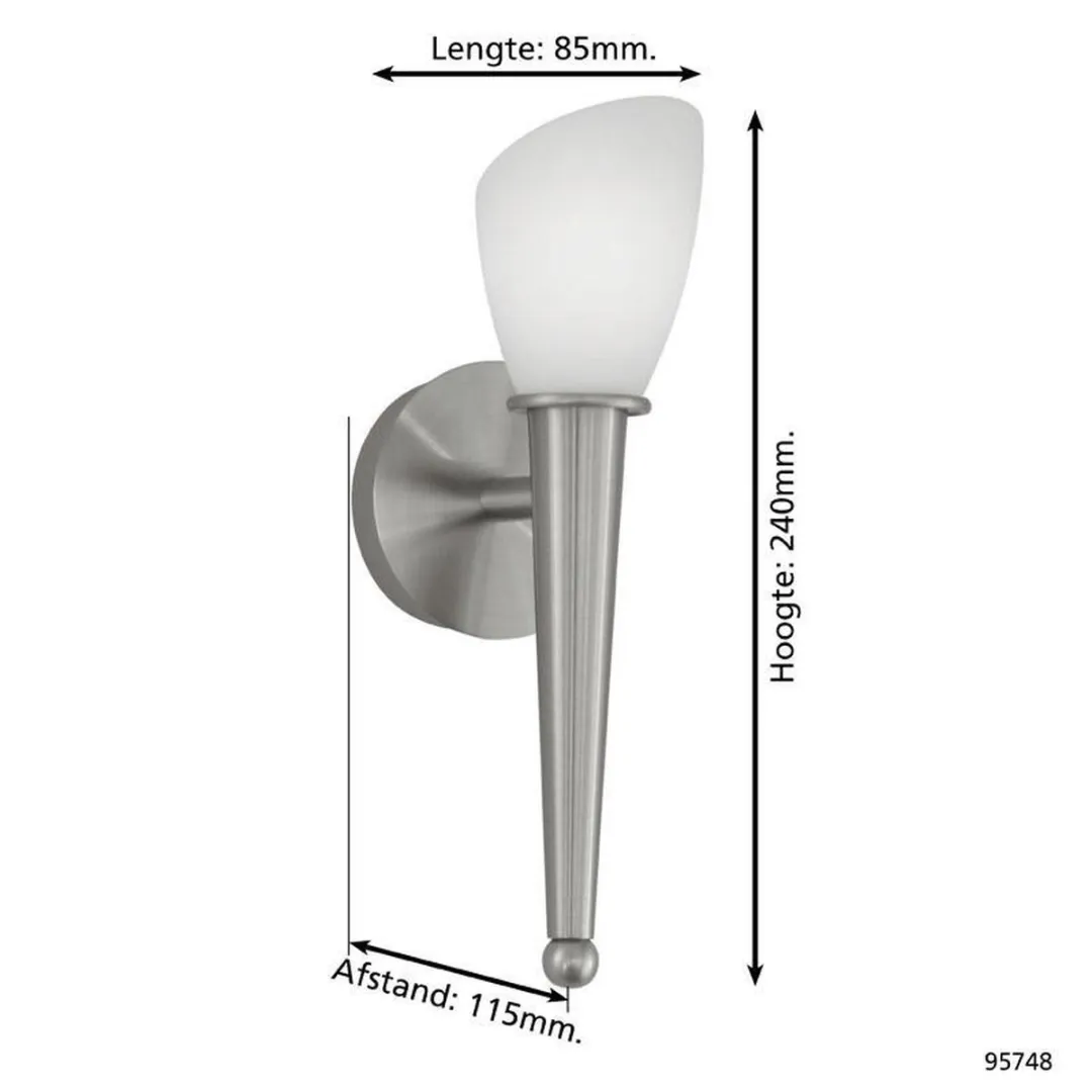 Eglo Mara 2 Wandlamp 1 Licht - Nikkel-Mat