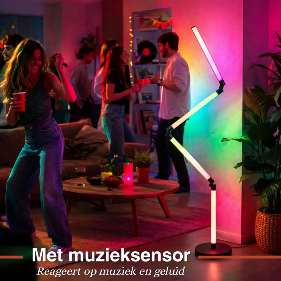Grundig RGB Vloerlamp 137cm - Zwart - afbeelding 6 van 6