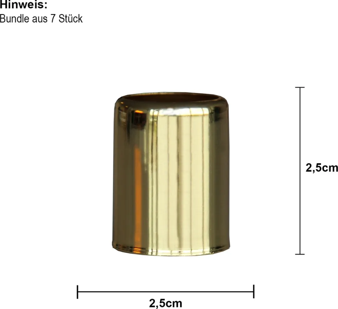 Star Trading Accessorize Raamkandelaar Mouwen 7 Stuks - Ø3,2cm - Messing
