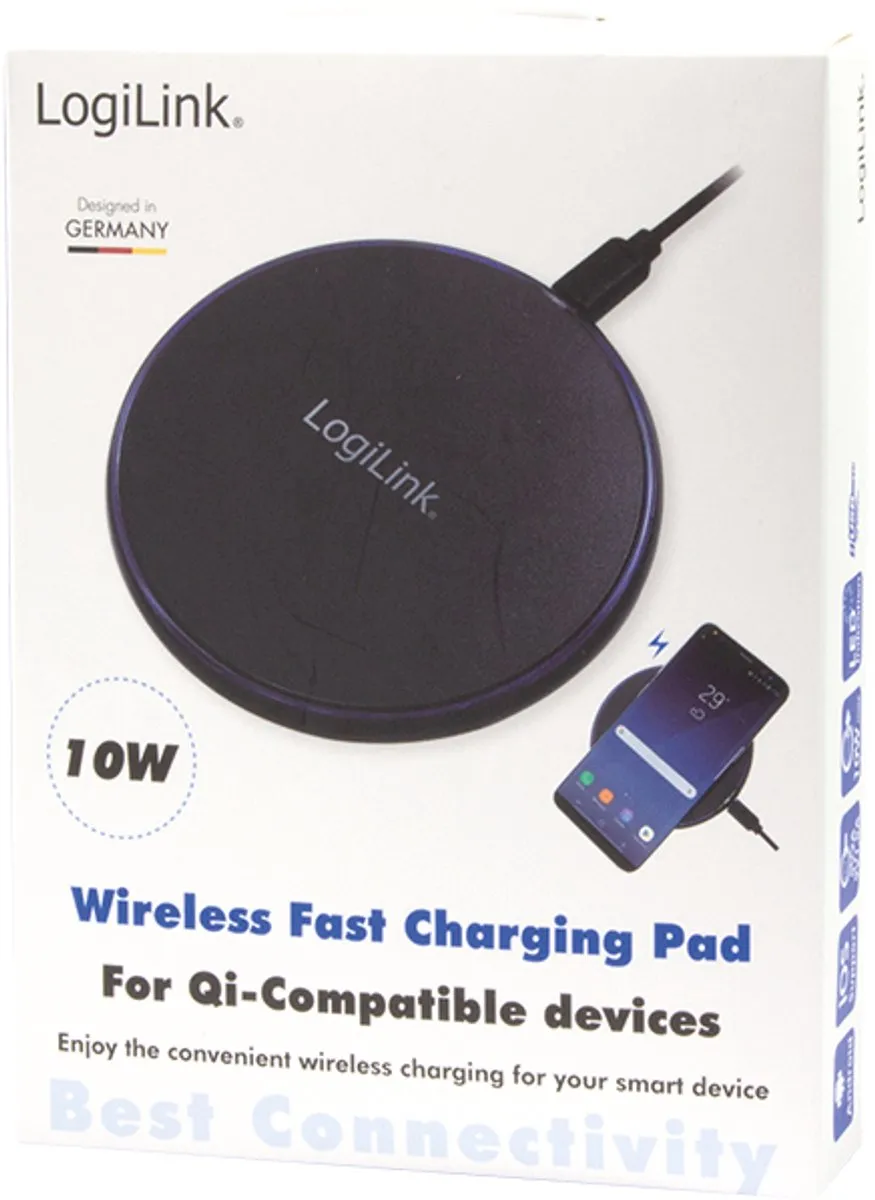 Logilink PA0178 Draadloos Oplader - USB Snel Opladen - Zwart - afbeelding 6 van 6