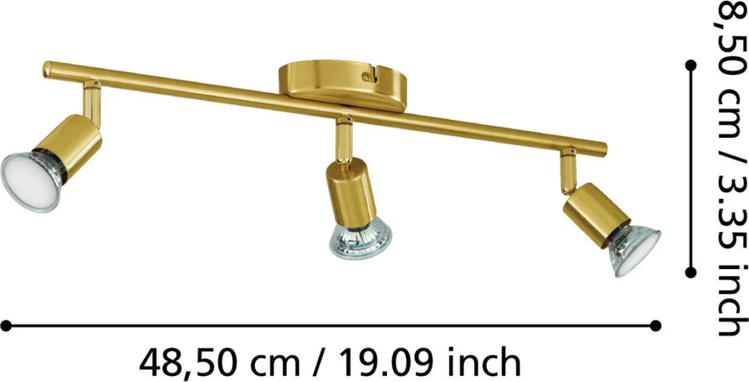 Eglo Buzz-Led Opbouwspot GU10 - 3 Stuks - Ø48.5cm - Goud - afbeelding 6 van 6