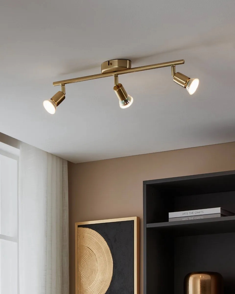 Eglo Buzz-Led Opbouwspot GU10 - 3 Stuks - Ø48.5cm - Goud