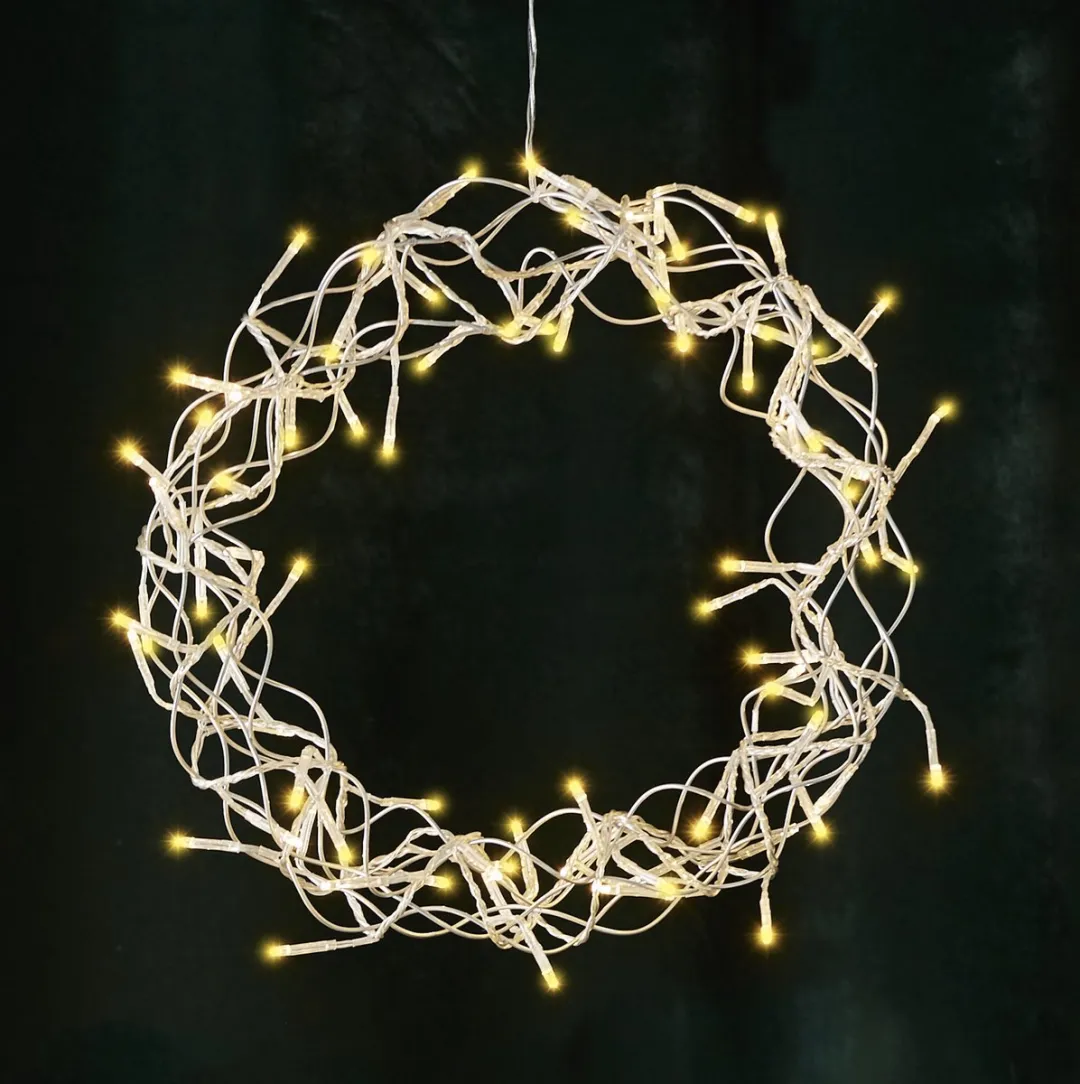 Star Trading LED Krans Curly Zilver Ø30cm - Warm wit
