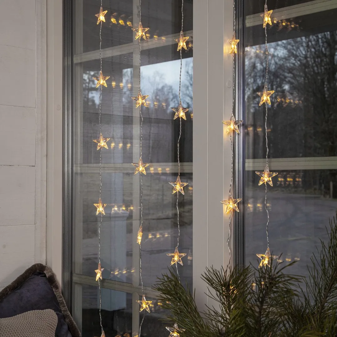 Star Trading LED-lichtgordijn Star Curtain 50 LED Warm Wit 200x90cm