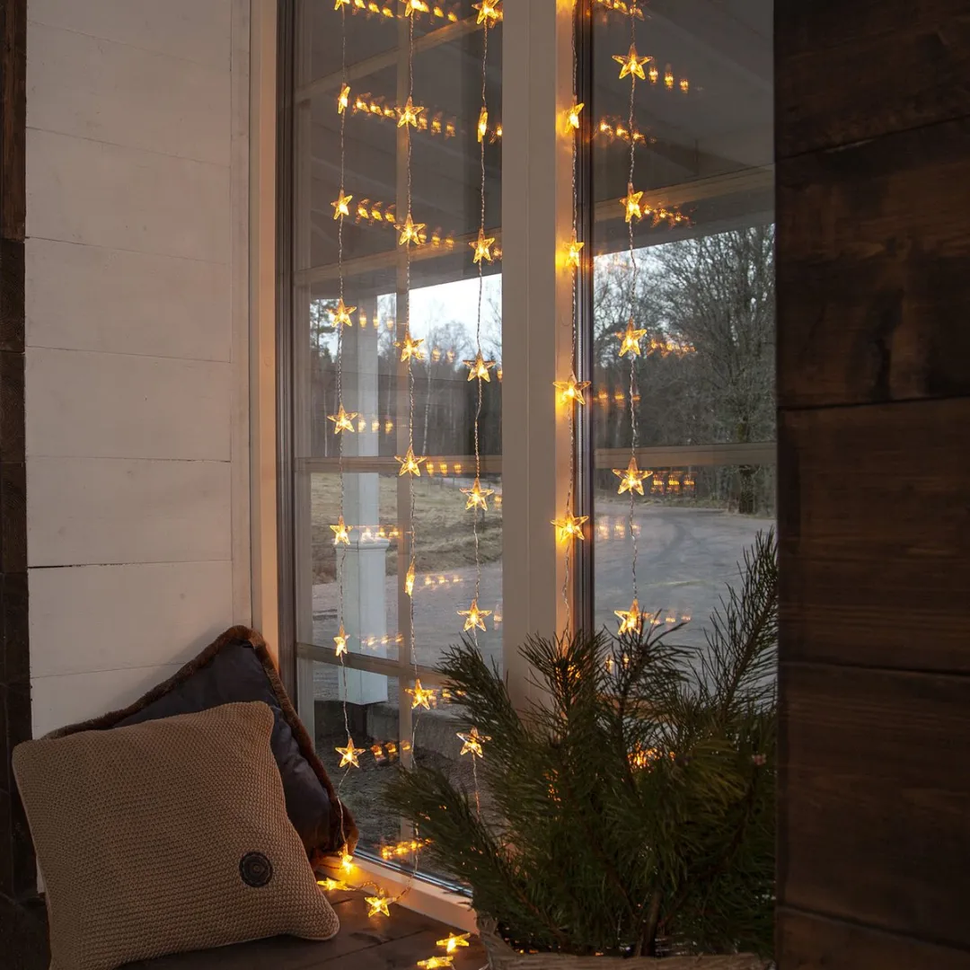 Star Trading LED-lichtgordijn Star Curtain 50 LED Warm Wit 200x90cm