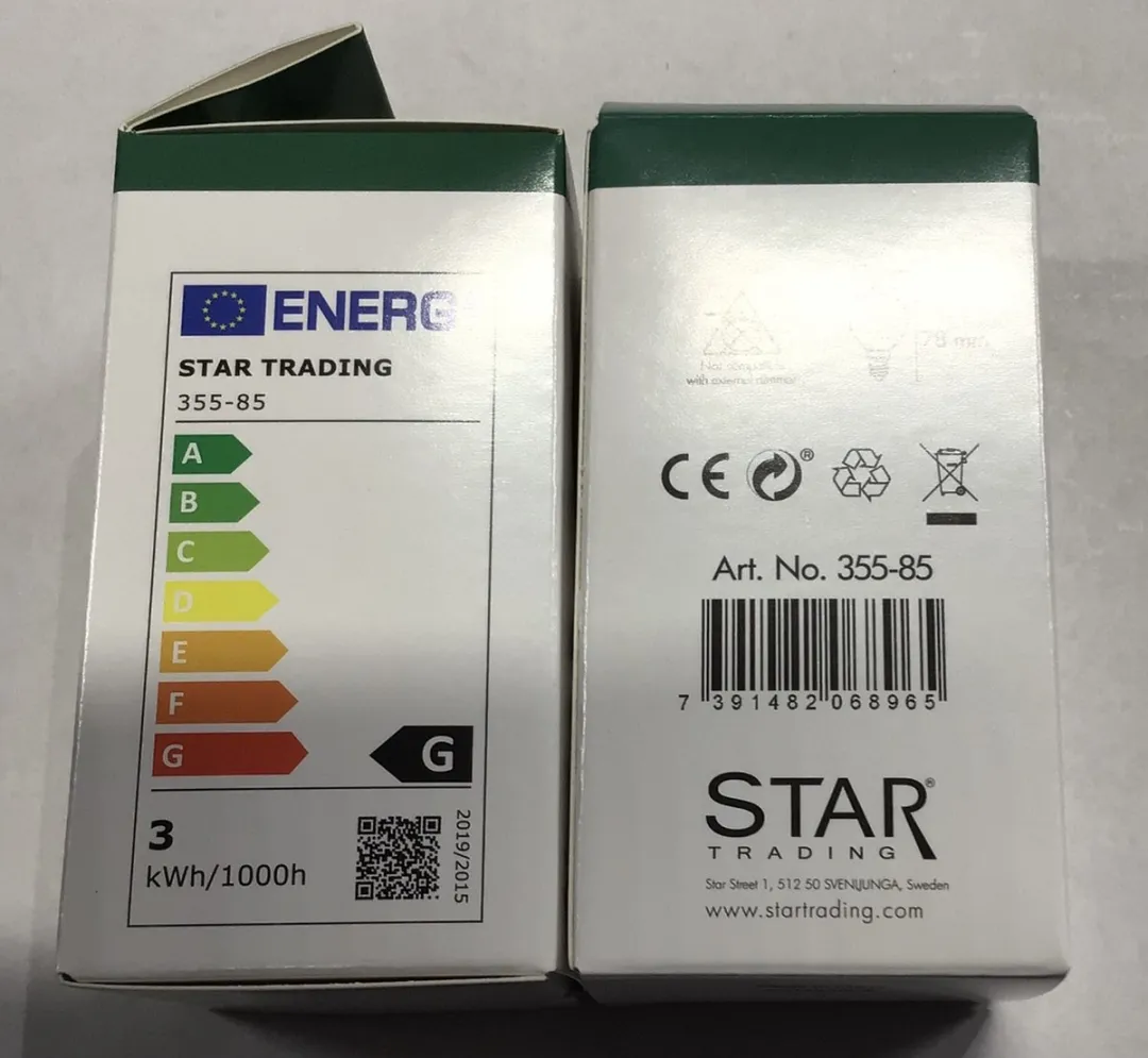 Star Trading Rookglas E14 2.9W Warm Wit 5 Stuks