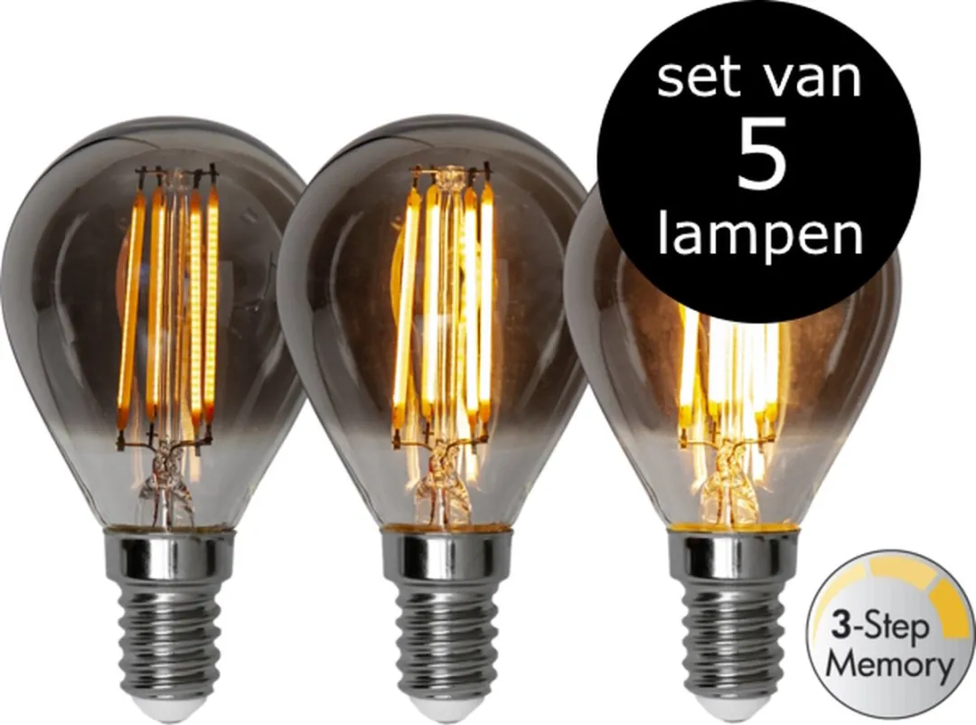 Star Trading Rookglas E14 2.9W Warm Wit 5 Stuks