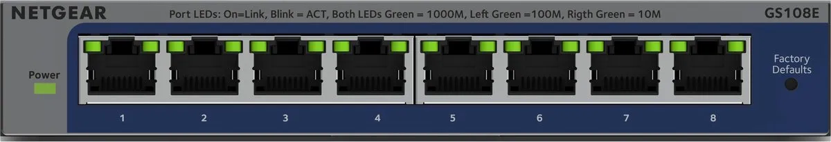 Netgear GS108E Smart Managed Switch 8 Poorten