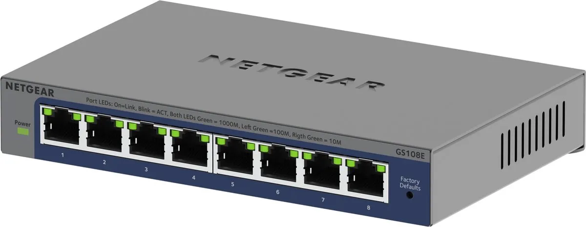 Netgear GS108E Smart Managed Switch 8 Poorten