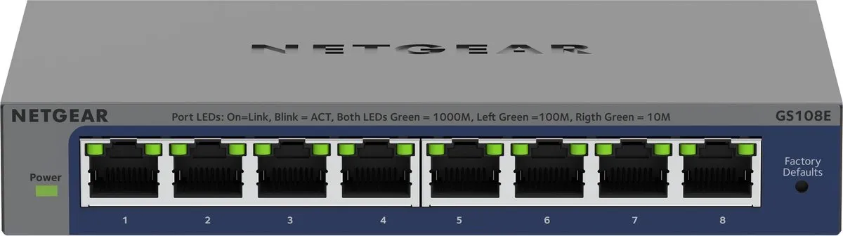 Netgear GS108E Smart Managed Switch 8 Poorten
