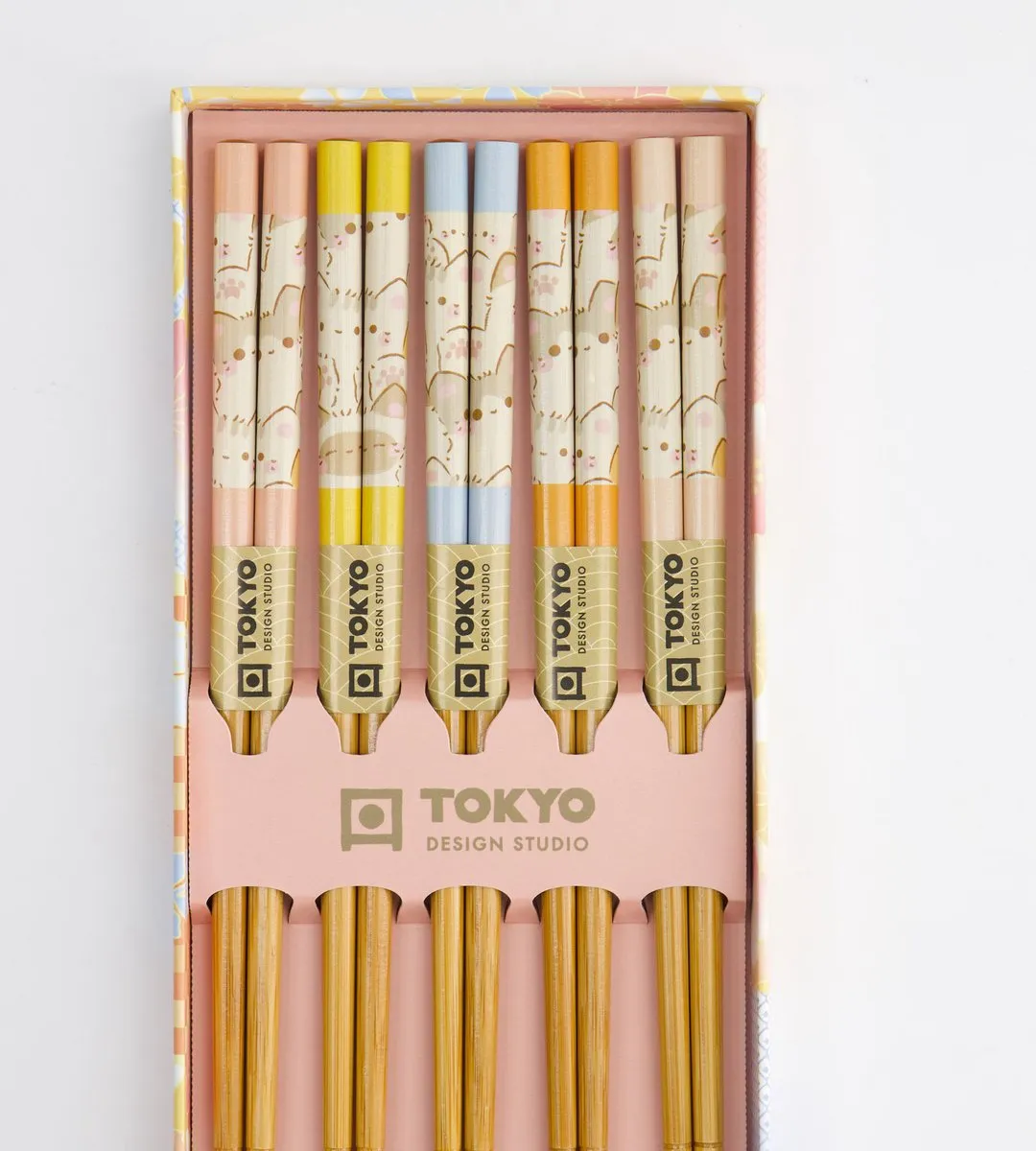 Tokyo Design Studio Kawaii Eetstokjes Set Katten - 5 Paar