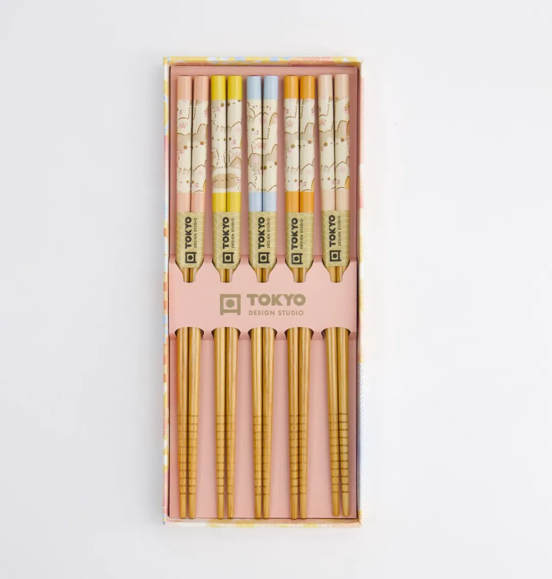 Tokyo Design Studio Kawaii Eetstokjes Set Katten - 5 Paar