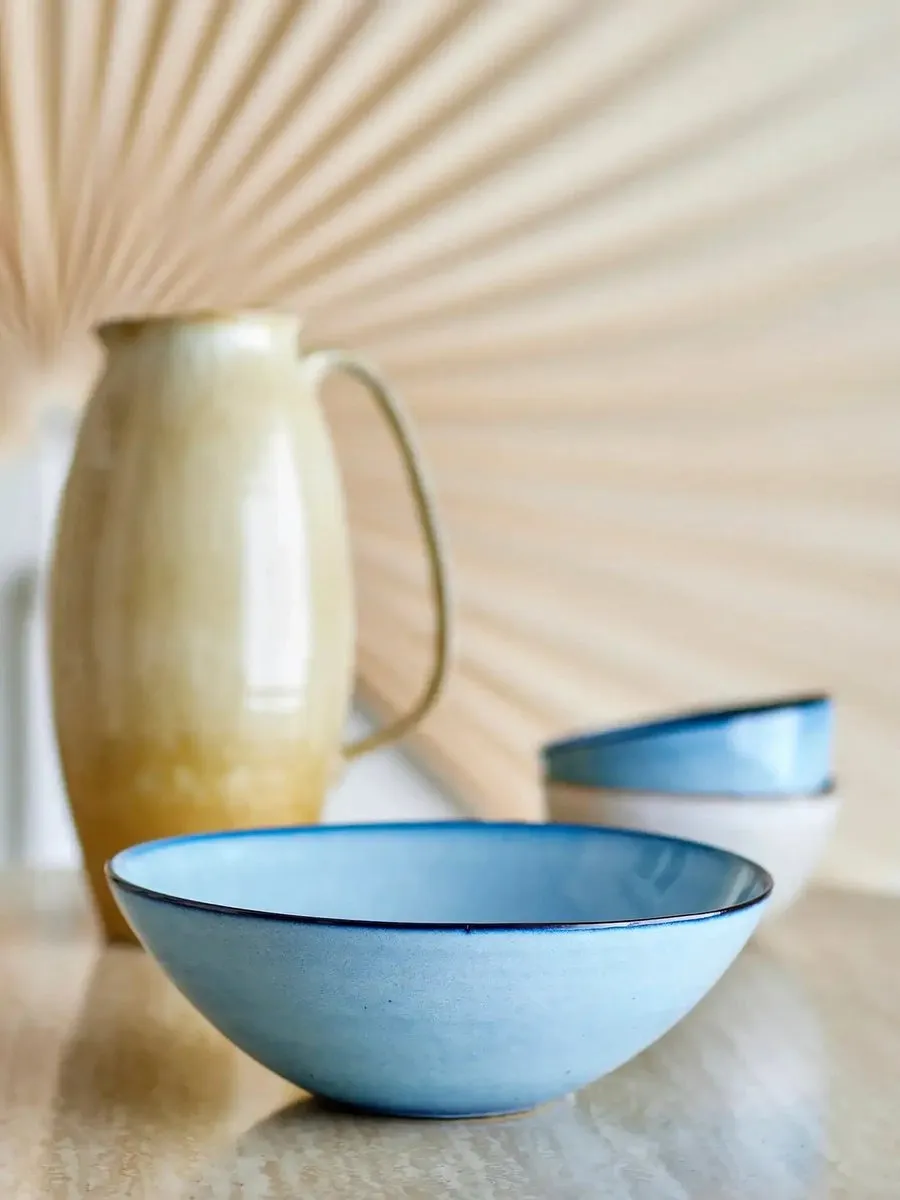 Bloomingville Schaal Sandrine Aardewerk - 26cm - Blauw