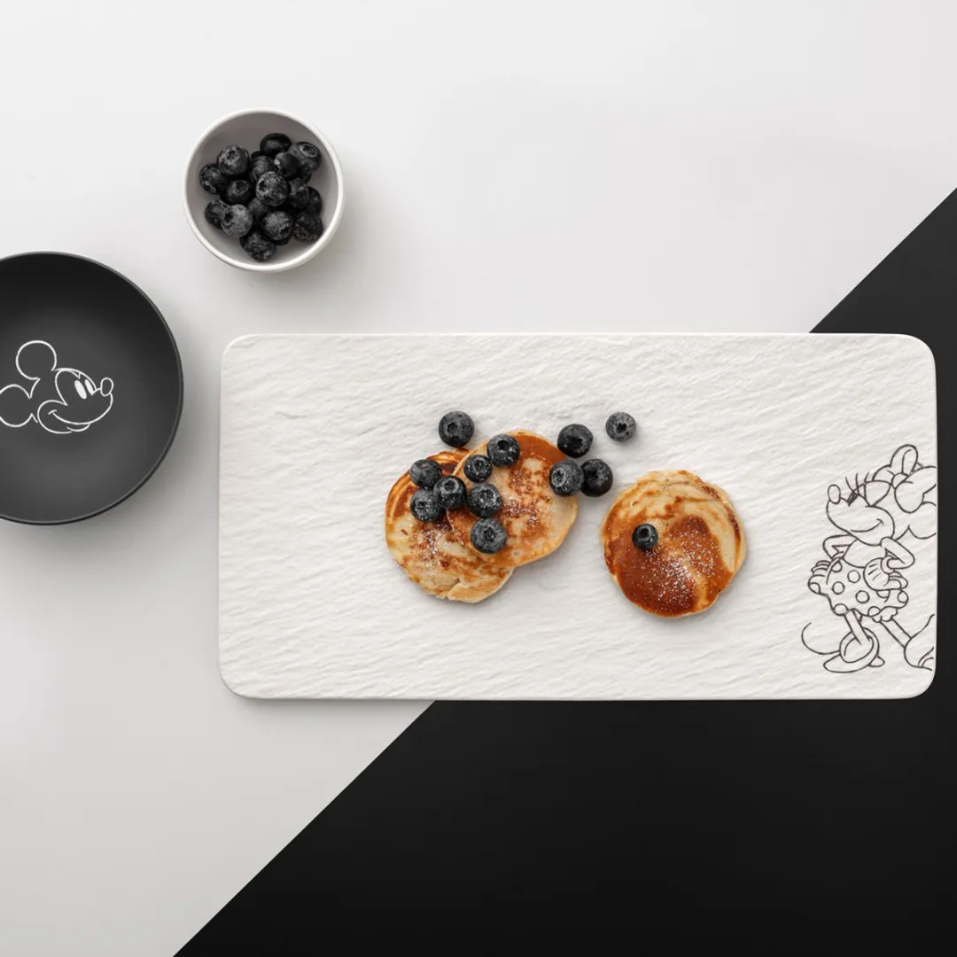 Villeroy & Boch Manufacture Rock Blanc Servierplaat - Mickey Mouse 34,9x17,9cm