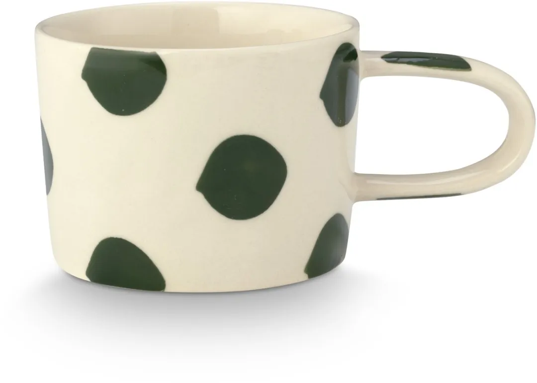 vtwonen Mokken Groen Stippen 356ml - Set van 2