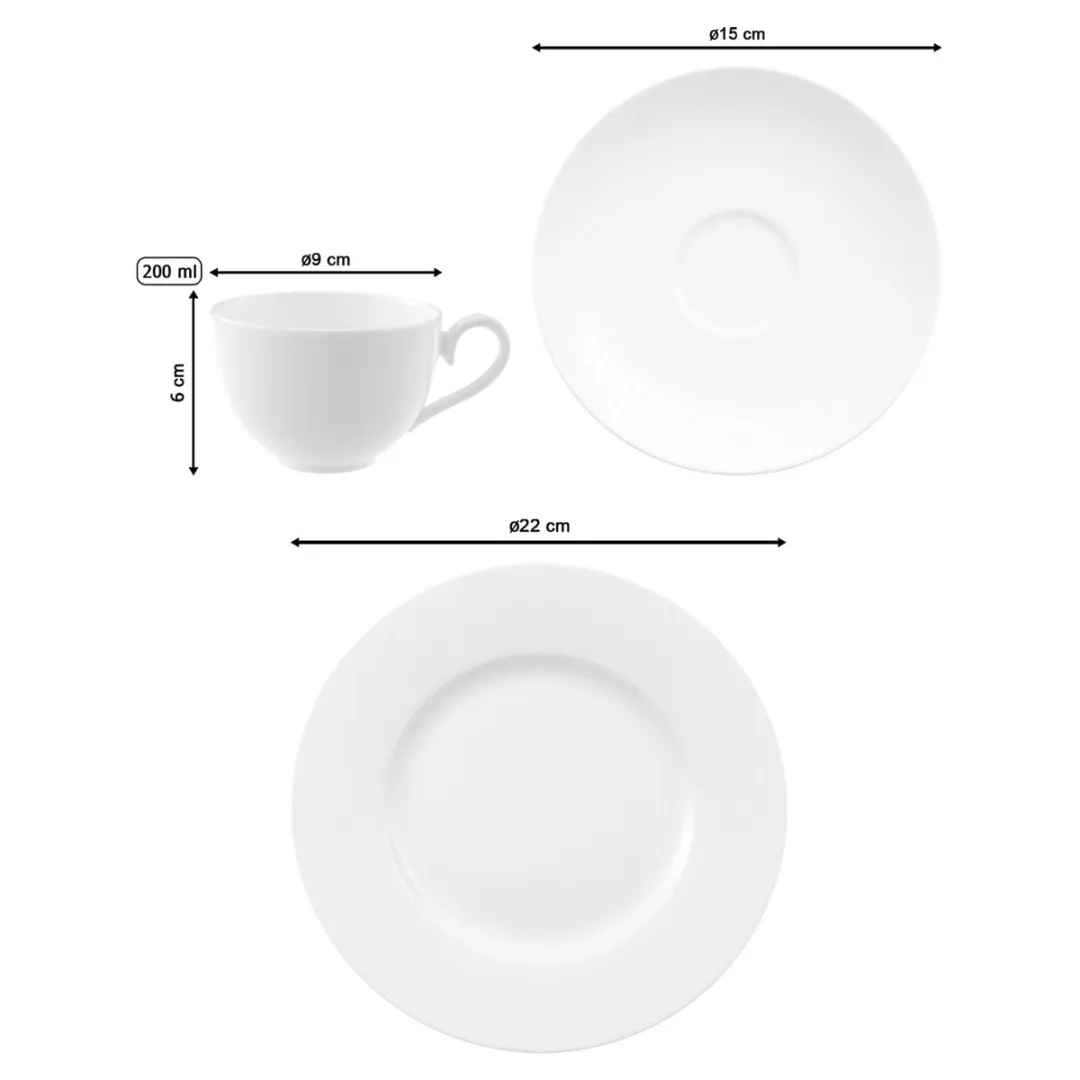 Villeroy & Boch Royal Kaffeeservice 18-delig - 6 Personen - Wit