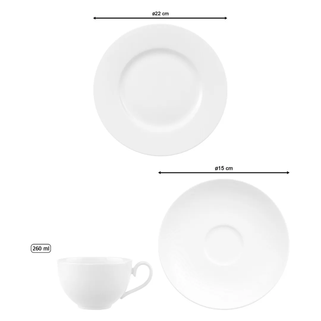 Villeroy & Boch Royal Kaffeeservice 18-delig - 6 Personen - Wit
