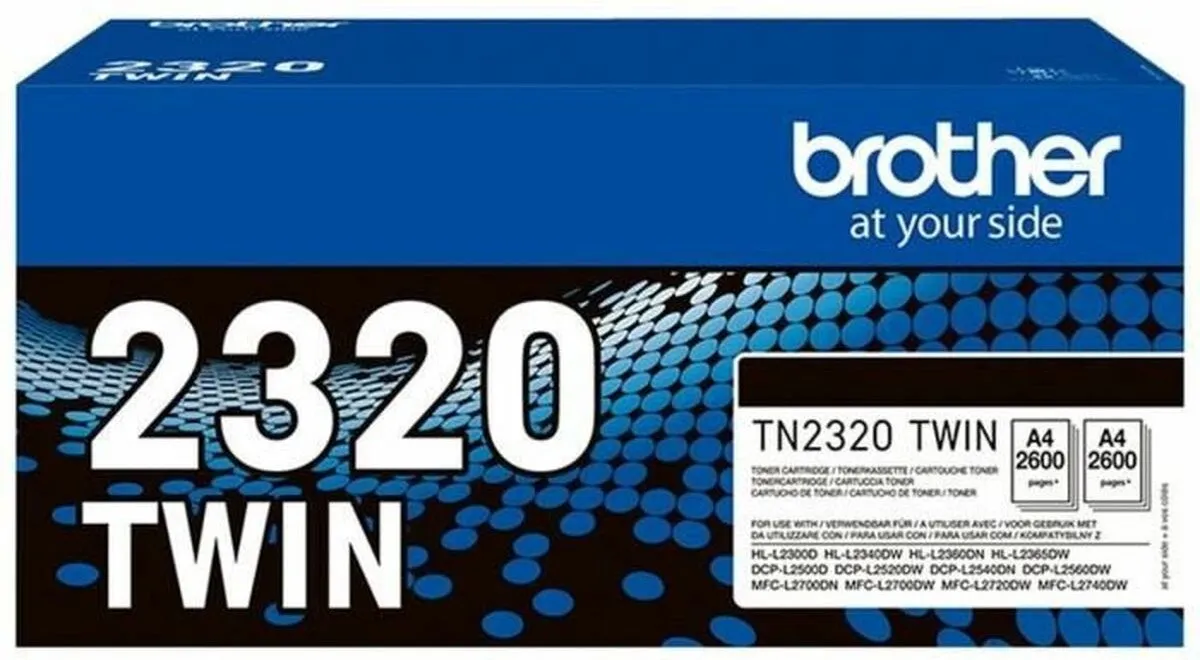 Brother TN-2320TWIN Tonercartridges - 2 Stuks - Zwart