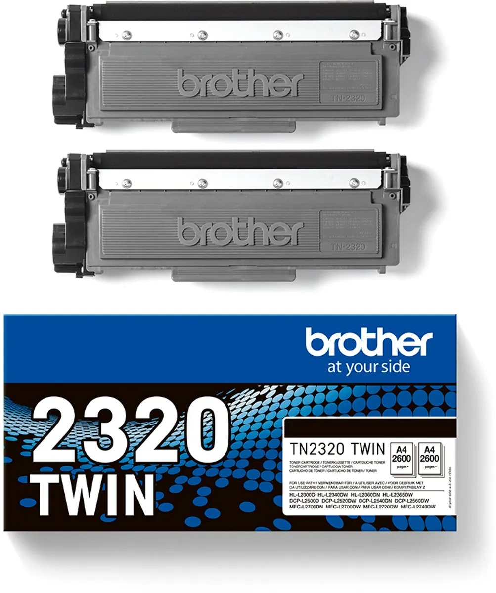 Brother TN-2320TWIN Tonercartridges - 2 Stuks - Zwart